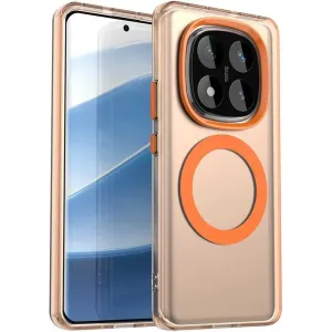 Phonesta HardFrost Back Cover hoesje met MagSafe voor Xiaomi Redmi Note 14 Pro 4G - Mat Oranje