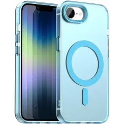 Phonesta HardFrost Back Cover hoesje met MagSafe voor Apple iPhone 17e/16e - Mat Blauw