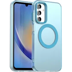 Phonesta HardFrost Back Cover hoesje met MagSafe voor Samsung Galaxy A35 - Mat Blauw
