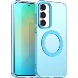 Phonesta HardFrost Back Cover hoesje met MagSafe voor Samsung Galaxy S25 FE - Mat Blauw