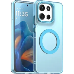 Phonesta HardFrost Back Cover hoesje met MagSafe voor Motorola Moto G86 - Mat Blauw