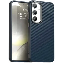 Phonesta IMD Carbon Fiber Back Cover hoesje voor Samsung Galaxy S24 FE - Donkerblauw