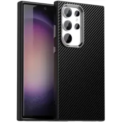 Phonesta IMD Carbon Fiber Back Cover hoesje voor Samsung Galaxy S24 Ultra - Zwart