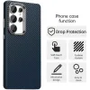 Phonesta IMD Carbon Fiber Back Cover hoesje voor Samsung Galaxy S25 Ultra - Donkerblauw 2