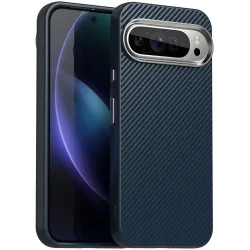 Phonesta IMD Carbon Fiber Back Cover hoesje voor Google Pixel 9 / 9 Pro - Donkerblauw