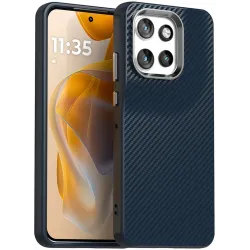 Phonesta IMD Carbon Fiber Back Cover hoesje voor Motorola Edge 60 Neo/Edge 50 Neo / ThinkPhone 25 - Donkerblauw