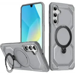 Phonesta IronLock Back Cover hoesje met ring en MagSafe voor Samsung Galaxy A17/A16/A26 - Grijs
