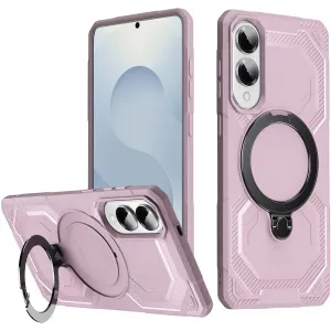 Phonesta IronLock Back Cover hoesje met ring en MagSafe voor Samsung Galaxy S25 Edge - Roze