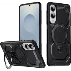 Phonesta IronLock Back Cover hoesje met ring en MagSafe voor Samsung Galaxy S25 Edge - Zwart