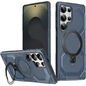 Phonesta IronLock Back Cover hoesje met ring en MagSafe voor Samsung Galaxy S25 Ultra - Blauw