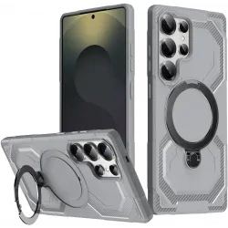 Phonesta IronLock Back Cover hoesje met ring en MagSafe voor Samsung Galaxy S25 Ultra - Grijs
