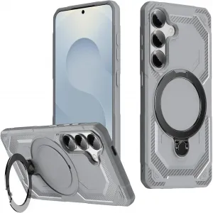 Phonesta IronLock Back Cover hoesje met ring en MagSafe voor Samsung Galaxy S25/S24 - Grijs