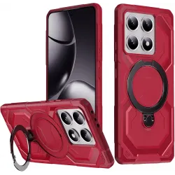 Phonesta IronLock Back Cover hoesje met ring en MagSafe voor Xiaomi 14T - Rood