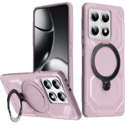 Phonesta IronLock Back Cover hoesje met ring en MagSafe voor Xiaomi 14T - Roze