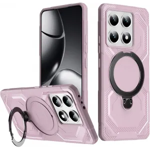 Phonesta IronLock Back Cover hoesje met ring en MagSafe voor Xiaomi 14T - Roze
