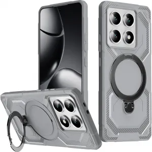 Phonesta IronLock Back Cover hoesje met ring en MagSafe voor Xiaomi 14T Pro - Grijs