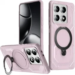 Phonesta IronLock Back Cover hoesje met ring en MagSafe voor Xiaomi 14T Pro - Roze