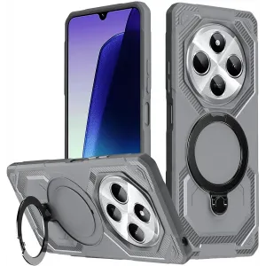 Phonesta IronLock Back Cover hoesje met ring en MagSafe voor Xiaomi Redmi 14C / Xiaomi Poco C75 - Grijs