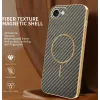 Phonesta Luxury Carbon Fiber Back Cover hoesje met MagSafe voor Apple iPhone 17e/16e - Bruin 2