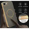 Phonesta Luxury Carbon Fiber Back Cover hoesje met MagSafe voor Apple iPhone 17e/16e - Bruin 8