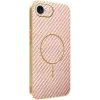 Phonesta Luxury Carbon Fiber Back Cover hoesje met MagSafe voor Apple iPhone 17e/16e - Roze
