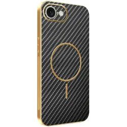 Phonesta Luxury Carbon Fiber Back Cover hoesje met MagSafe voor Apple iPhone 17e/16e - Zwart