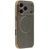 Phonesta Luxury Carbon Fiber Back Cover hoesje met MagSafe voor Apple iPhone 17 Pro - Bruin