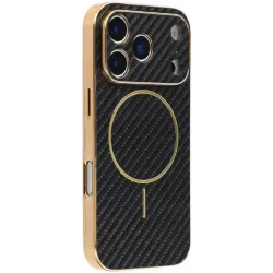 Phonesta Luxury Carbon Fiber Back Cover hoesje met MagSafe voor Apple iPhone 17 Pro Max - Zwart