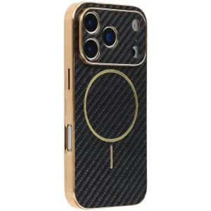 Phonesta Luxury Carbon Fiber Back Cover hoesje met MagSafe voor Apple iPhone 17 Pro Max - Zwart