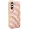 Phonesta Luxury Carbon Fiber Back Cover hoesje met MagSafe voor Samsung Galaxy A17/A26 - Roze