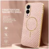 Phonesta Luxury Carbon Fiber Back Cover hoesje met MagSafe voor Samsung Galaxy S25 Edge - Roze 1