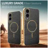 Phonesta Luxury Carbon Fiber Back Cover hoesje met MagSafe voor Samsung Galaxy S25 Edge - Zwart 3