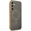 Phonesta Luxury Carbon Fiber Back Cover hoesje met MagSafe voor Samsung Galaxy S25 FE - Bruin 0