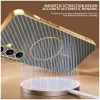 Phonesta Luxury Carbon Fiber Back Cover hoesje met MagSafe voor Samsung Galaxy S25 FE - Bruin 4