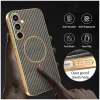 Phonesta Luxury Carbon Fiber Back Cover hoesje met MagSafe voor Samsung Galaxy S25 FE - Bruin 5