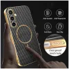 Phonesta Luxury Carbon Fiber Back Cover hoesje met MagSafe voor Samsung Galaxy S25 FE - Zwart 5