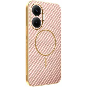 Phonesta Luxury Carbon Fiber Back Cover hoesje met MagSafe voor Xiaomi Poco F7 - Roze