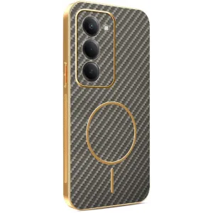 Phonesta Luxury Carbon Fiber Back Cover hoesje met MagSafe voor Xiaomi Redmi 15 - Bruin
