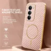 Phonesta Luxury Carbon Fiber Back Cover hoesje met MagSafe voor Xiaomi Redmi 15 - Roze 2