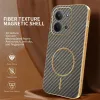 Phonesta Luxury Carbon Fiber Back Cover hoesje met MagSafe voor Xiaomi Redmi 15C / Xiaomi Poco C85 - Bruin 2