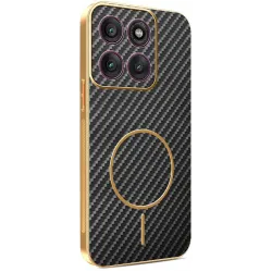 Phonesta Luxury Carbon Fiber Back Cover hoesje met MagSafe voor Motorola Edge 60 Pro - Zwart