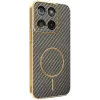 Phonesta Luxury Carbon Fiber Back Cover hoesje met MagSafe voor Motorola Edge 60 / Edge 60 Fusion - Bruin 0