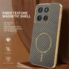 Phonesta Luxury Carbon Fiber Back Cover hoesje met MagSafe voor Motorola Moto G56 - Bruin 2