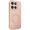 Phonesta Luxury Carbon Fiber Back Cover hoesje met MagSafe voor Motorola Moto G56 - Roze