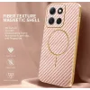 Phonesta Luxury Carbon Fiber Back Cover hoesje met MagSafe voor Motorola Moto G86 - Roze 1