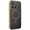 Phonesta Luxury Carbon Fiber Back Cover hoesje met MagSafe voor Motorola Moto G86 - Zwart 0