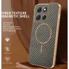 Phonesta Luxury Carbon Fiber Back Cover hoesje met MagSafe voor Motorola Moto G86 Power - Bruin 1