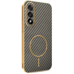 Phonesta Luxury Carbon Fiber Back Cover hoesje met MagSafe voor OnePlus Nord 5 - Bruin