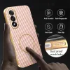 Phonesta Luxury Carbon Fiber Back Cover hoesje met MagSafe voor OnePlus Nord 5 - Roze 7