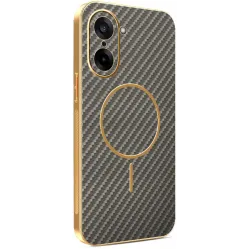 Phonesta Luxury Carbon Fiber Back Cover hoesje met MagSafe voor OnePlus Nord CE5 - Bruin